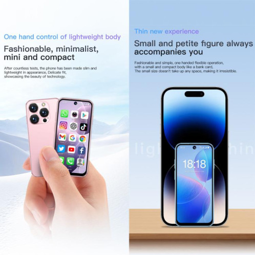 SOYES XS19, 2 Go + 16 Go, 3,88 pouces, Android 10.0, MTK6580 Quad Core, réseau : 3G, double SIM (rose) SS869F1557-012